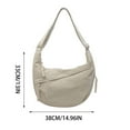 thumbnail image 2 of Nylon Shoulder Bag Large Crossbody Purse for Women | Slouchy Half Moon Design | 38x33cm Spacious Minimalist Fashion | Multiple Zipper Pockets | Adjustable Strap | Work Travel Shopping, 2 of 7