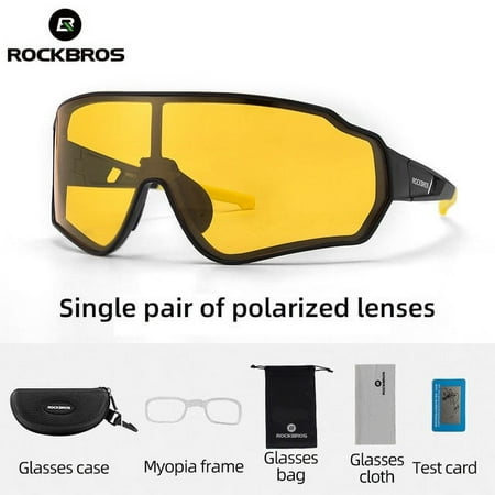 RockBros Polarized Full Frame Sunglasses Outdoor Sports 100%UV400 Cycling Goggle Black Yellow price history on PriceWatchPro