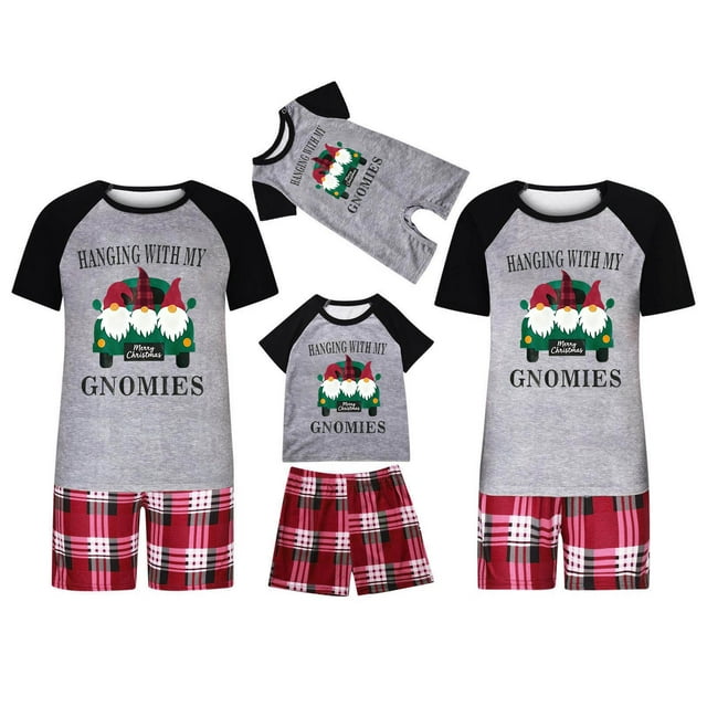 Pyjama Familial, Chandail à Imprimé Décontracté et Tendance à Manches Courtes avec Short Style Parent-Enfant Père, Pantalon de Pyjama
