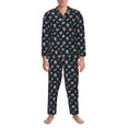 thumbnail image 3 of Lsque Fast Food Pattern Long Sleeve Pajama Set for Men - Soft 2-Piece Sleepwear and Loungewear Set with Pockets, Comfy Nightwear-XX-Large, 3 of 7