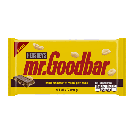 Hersheys, Mr. Goodbar Milk Chocolate with Peanuts Giant Candy Bar, 7 Oz.