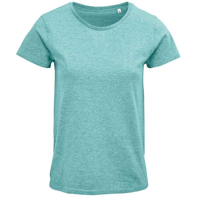 SOLS - Camiseta Crusader Jaspeado de Orgánica para Mujer (Verde Claro)