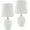 White Shade, variant on Livabliss Pines Traditional Accent Table Lamp, 19-inch, Cream with White Shade (Set of 2)