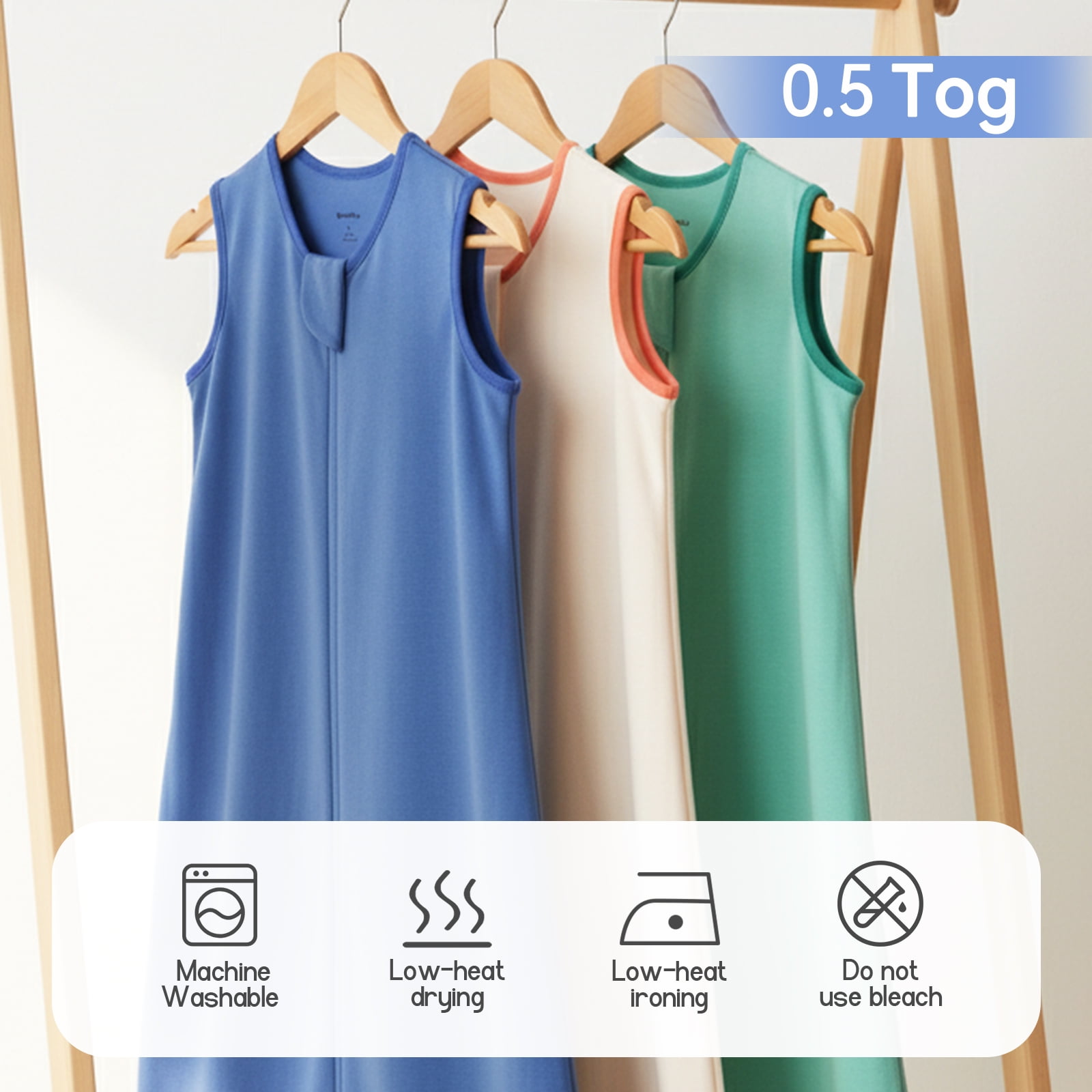Baby Sleep Sack 12-18 Months 100% Cotton Baby Wearable Blanket 2-Way Zipper Breathable Lightweight Unisex Sleeping Bag 0.5 Tog Toddler Sleep Sack (3 Pack)