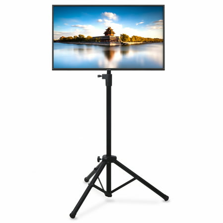 PYLE PTVSTNDPT3215 - Tripod TV Stand - Portable Flat Panel Television & Monitor TV Mount Stand, Height Adjustable (for TVs up to