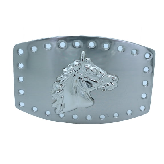 Men Women Western Fashion Belt Buckle Silver Metal Rodeo Horse