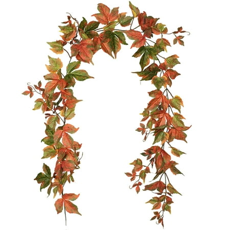 Coolmade 2 Pack Fall Maple Garland - 6.5ft/Piece Artificial Fall Foliage Garland Autumn Decor for Home Wedding Party