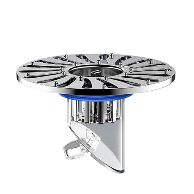 Naiovety Tapón de drenaje de suelo de silicona gruesa, válvula sin agua, drenaje rápido de gran área, 2 piezas Accesorios de baño Cesta de plata gran tamaño