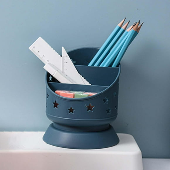Soporte para Lápiz de Escritorio, Cubo para Brochas de Maquillaje, Multiusos para Dormitorio de Oficina Azul Yinane Titular de la pluma