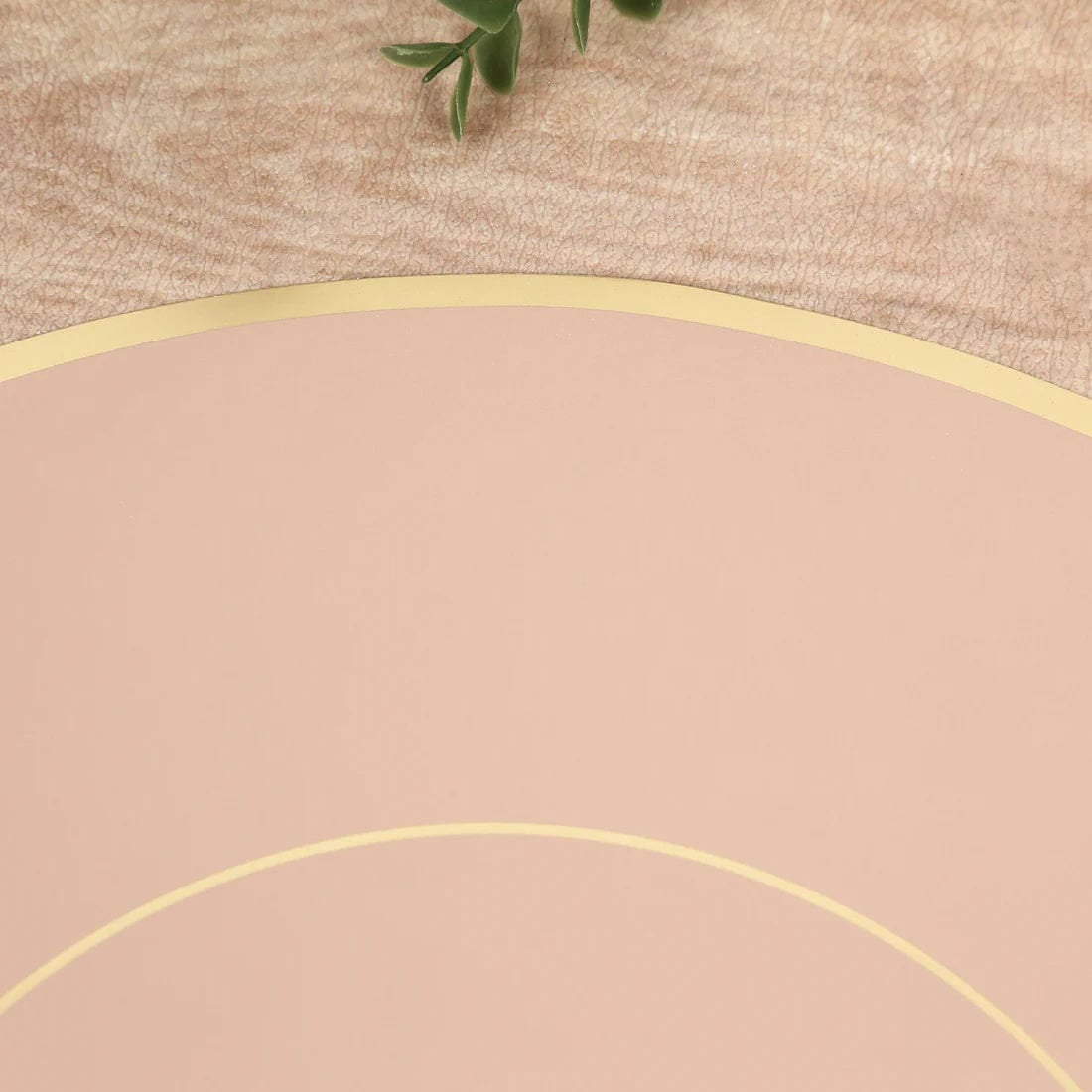 50 Dusty Rose Disposable 13 in Round Cardboard Paper Table Placemats with Gold Rim