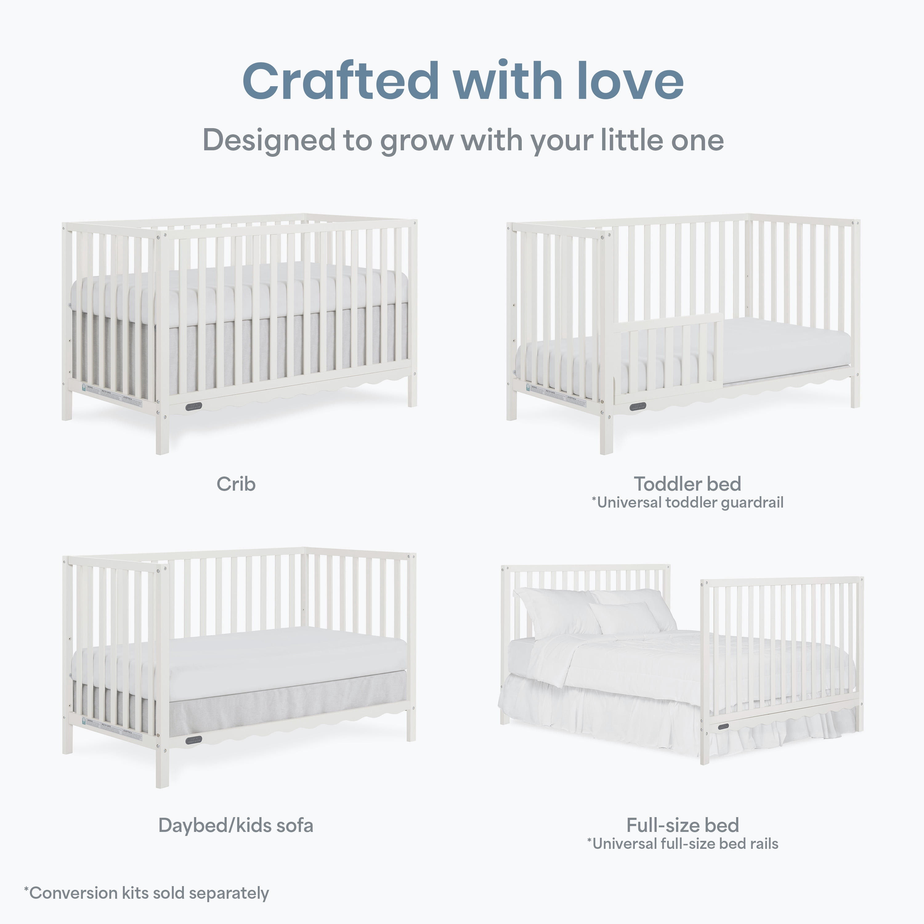 Dream On Me Synergy Wave 5-in-1 Convertible Crib, Cannoli Cream