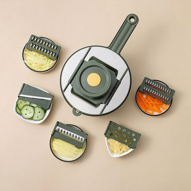 Rebanador de verduras BLESIY utensilios de cocina multifunción con contenedor cuchillas múltiples verde