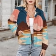 thumbnail image 3 of Jackets for Women Winter Coat Jackets Flannel Stand Collar Jacket(Desert Sunset Reflections,Size:S-4XL), 3 of 7