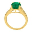 thumbnail image 2 of Mauli Jewels Rings for Women 2.46 Carat Oval Cut Lab Created Emerald and Diamond Antique Ring 4-Prong 10K Yellow Gold, 2 of 6