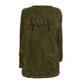 thumbnail image 4 of Odeerbi Women's Sherpa Pullover Oversized Fuzzy Fleece Sweatshirt with Pocket Winter Warm Loose Solid Round Neck 2025 Long Sleeve Tops Green, 4 of 4