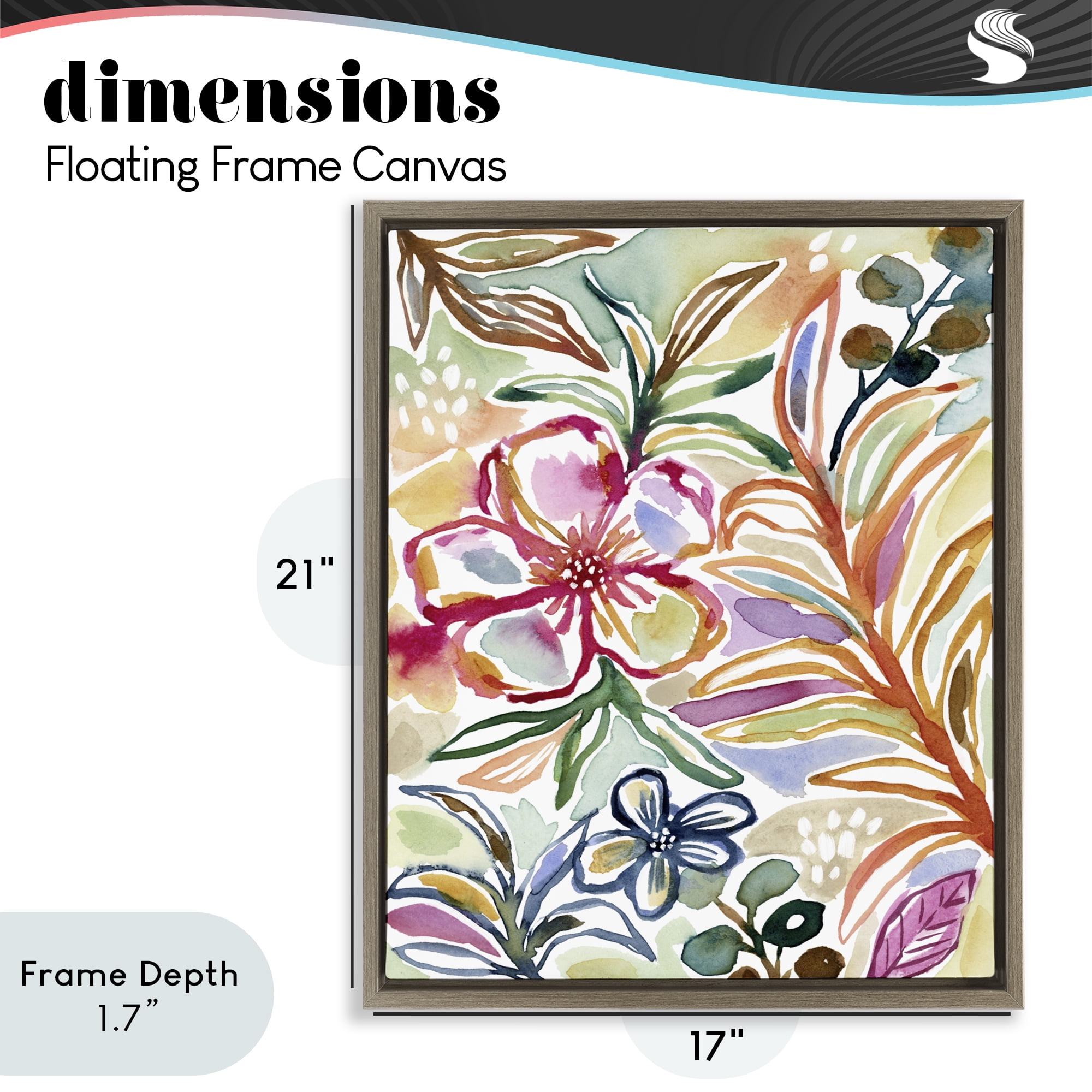 Stupell Industries Colorful Garden Impressions Brown Framed Floater Canvas Wall Art, design by Lisa Nohren