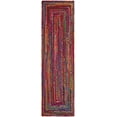 thumbnail image 3 of Safavieh Braided Collection BRD210A Handmade Boho Reversible Cotton Area Rug, 2'3" x 13', Red / Multi, 3 of 5