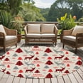 thumbnail image 5 of Merry Christmas Area Rug, Red Plaid Tree Snowflakes Elk Linen Texture Washable Large Circle Carpet, Non Slip Round Rug for Living Room/Bedroom/Dining Room/Home Office/Dorm, 5 of 9