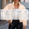thumbnail image 3 of Mifsaly Womens Cropped Puffer Jacket Full Zip Stand Collar Regular Fit Warm Quilted Coat Casual Winter Padded Outerwear Khaki,M, 3 of 7