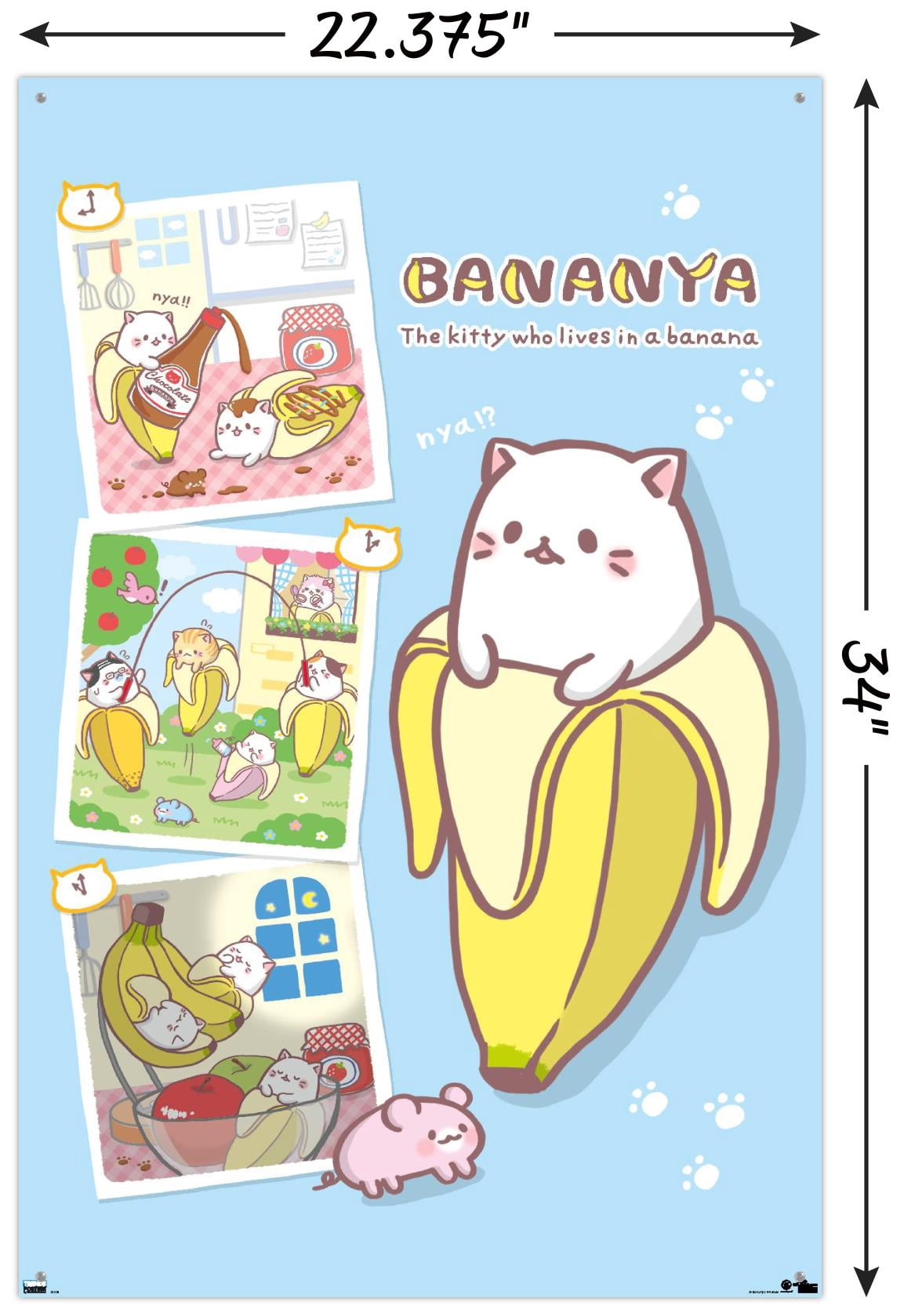 Bananya - Collage Wall Poster with Push Pins, 22.375" x 34"