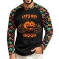thumbnail image 4 of Halloween Long Sleeve Sweatshirts for Men Funny Spooky Ghost Witch Pumpkin Printed Moisture Wicking Basic Workout Tops for Holiday Wear, 4 of 5