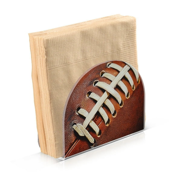 JSTEL Football Close Up Napkin Holder for Table Cocktail Farmhouse, Paper Napkins Dispenser for Home Kitchen Coffee Shop Dining Room Decor