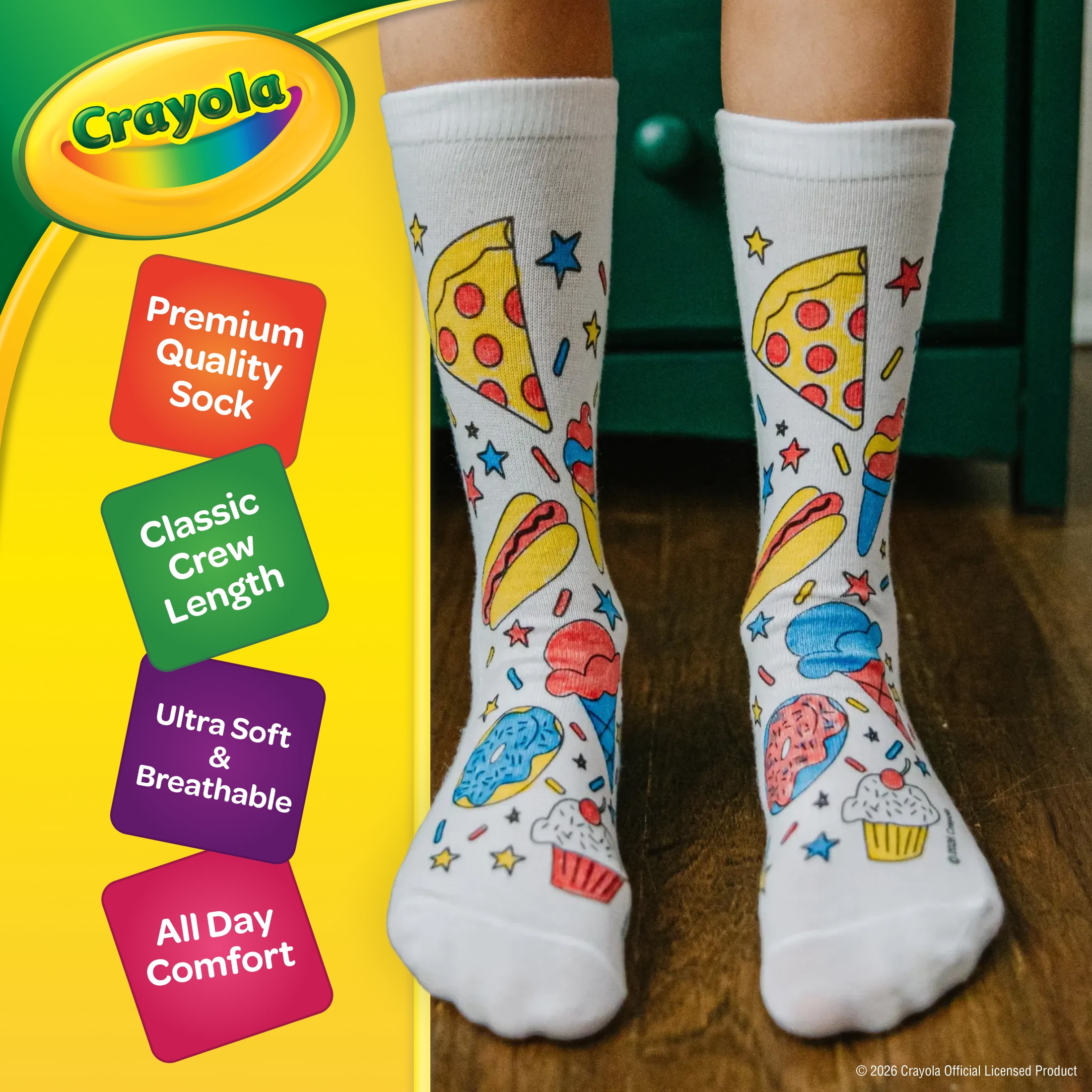 Crayola Color-In Socks Unisex Kids One Size