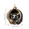 thumbnail image 3 of Simulated Wood Bark Tree Cavity Forest Animal Christmas Ornaments,3D Resin Ring-Tailed Lemur Christmas Tree Ornaments,Cute Wooden Texture Tree Hole Hanging Decoration Gift for Animal Lovers, 3 of 5