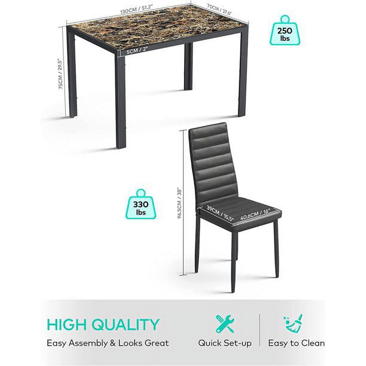 Aiho Rectangular Six-Piece Dining Table Set with Chairs for Aiho Rectangular Six-Piece Dining Table Set with Chairs for
