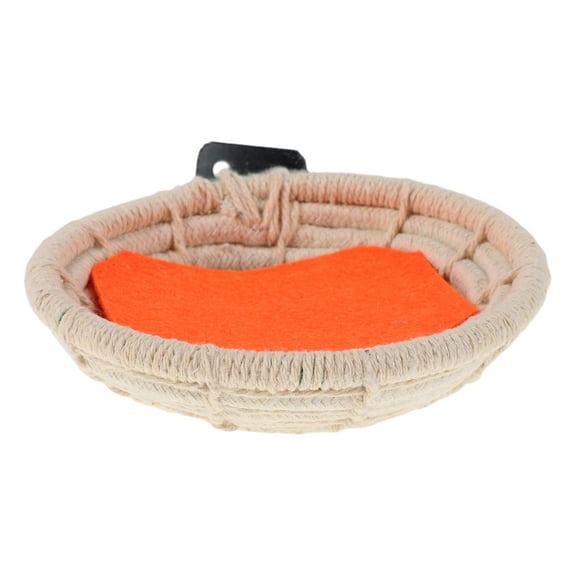 Homoyoyo Ivory Handmade Woven Bird Nest with Stainless Steel Frame and Cotton, Easy to Install Cozy Bird Bed