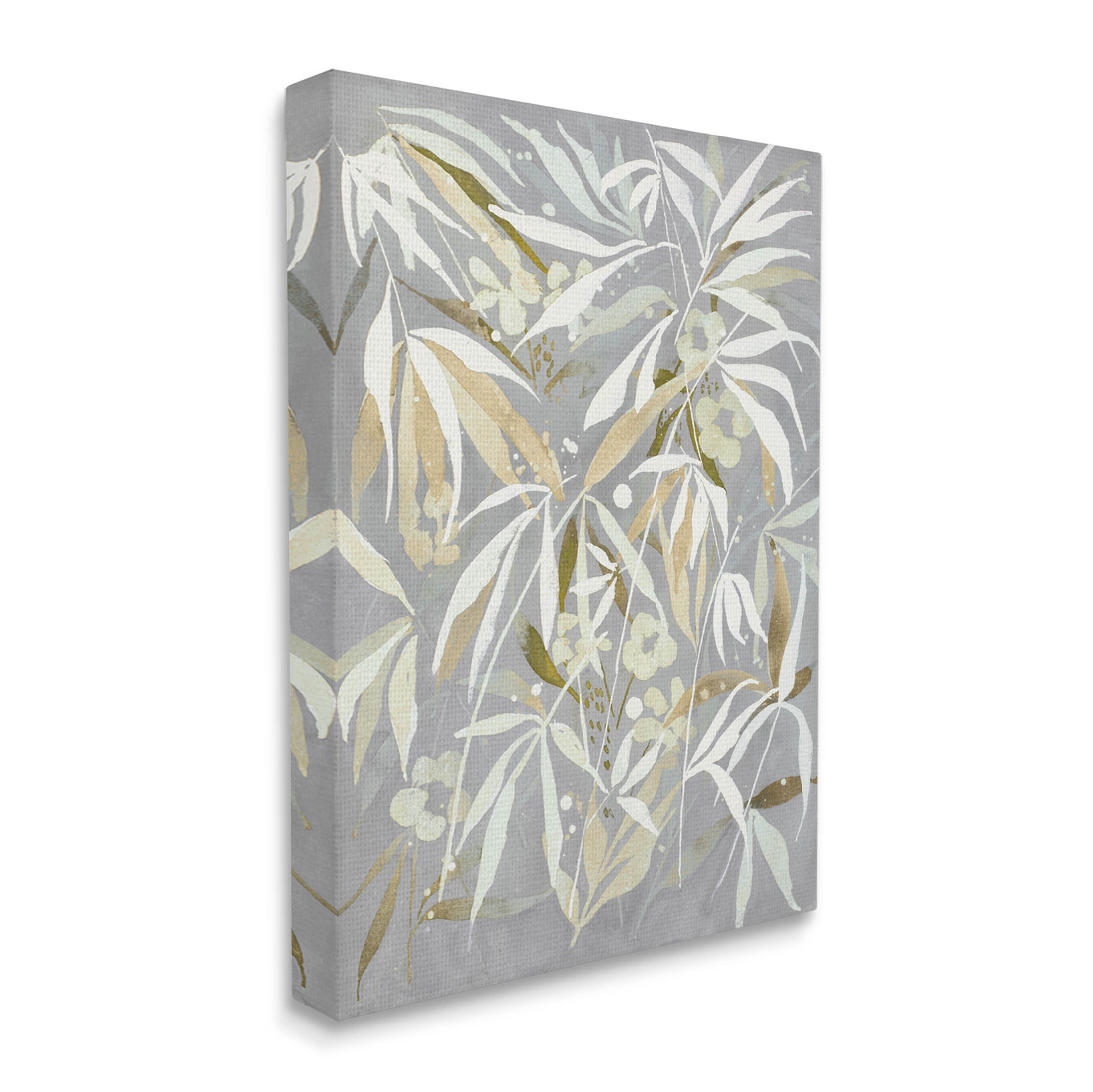 Stupell Industries Abstract Botanical Leaves Graphic Art Gallery Wrapped Canvas Print Wall Art, Design by Krinlox