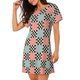 thumbnail image 2 of Disketp Colorful Checkered para Camisón Corto de Manga Corta para Mujeres, Camisón Cómodo con Escote Redondo, Bonito y Confortable, 2 of 6