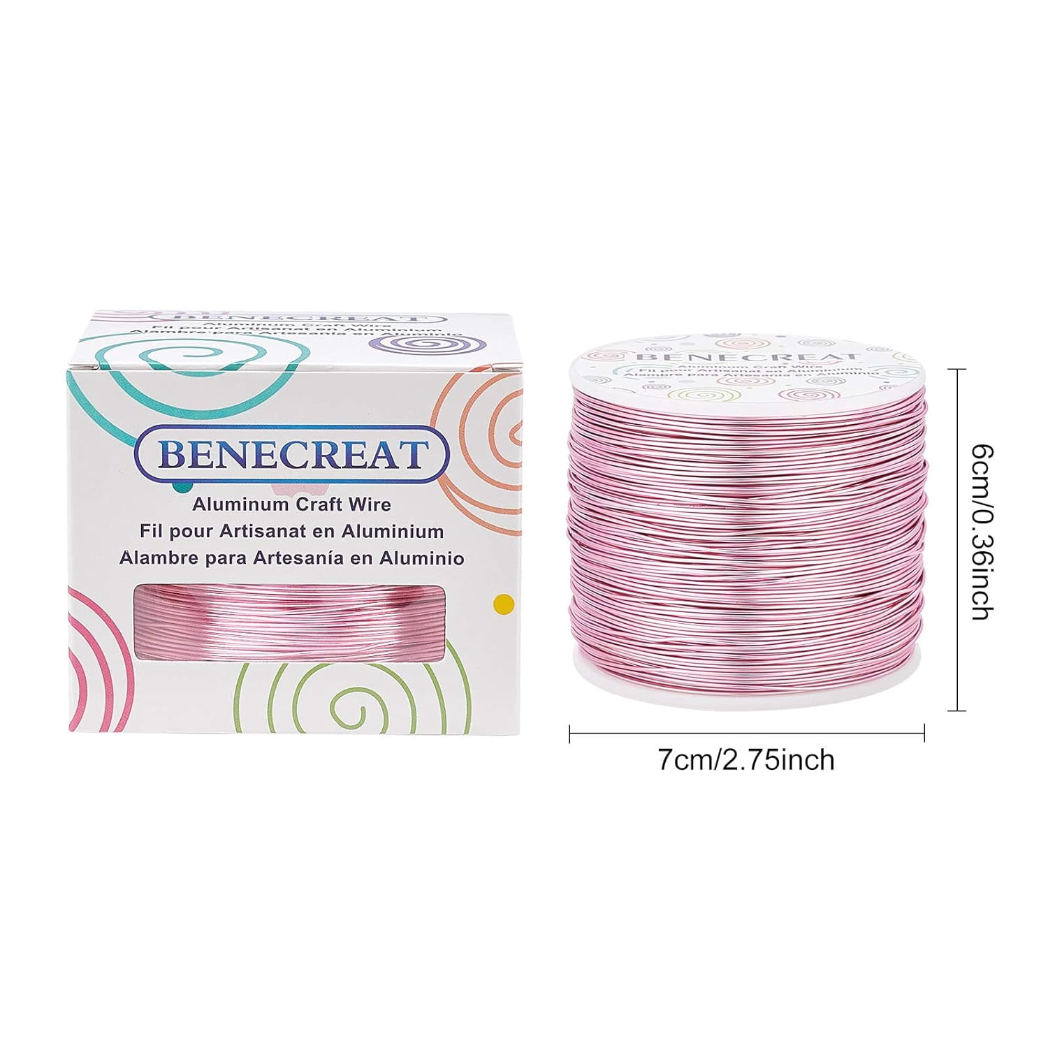 20 Gauge 770FT Resistant Jewelry Beading Wire Bendable Aluminum Sculpting Metal Wire for Jewelry Craft Beading Work RosePink