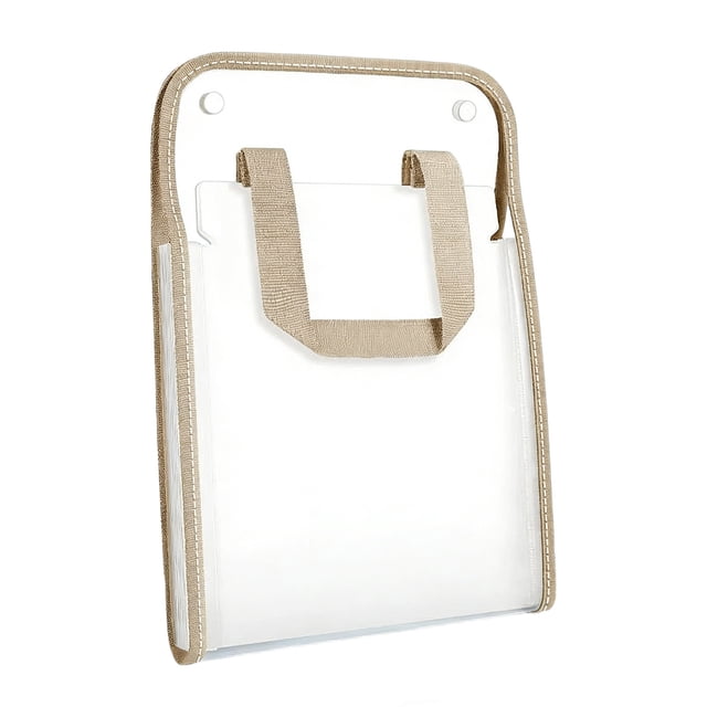 Btomtd 13-Pocket PVC Accordion-Style Document Bag Student Document Pouch Accordion Folder Large-Capacity Exam Paper Storage Bag