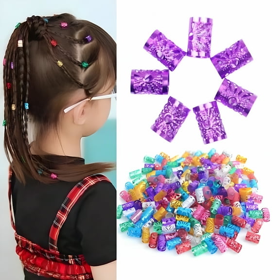 VANIDO 300 Pcs Beads Hair Jewelry for Women Braids Multi Color Adjustable Hair Rings Jewelry for Crochet Hair Braiding Beads Hair Decorations Accessories Clips