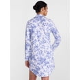 thumbnail image 4 of Joyspun Women's Dreamy Soft Collection Notch Collar Sleepshirt with Long Sleeves, Sizes XS-3X, 4 of 6