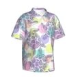 thumbnail image 2 of Uemuo Sea Turtles Printed Regular Fit Short Sleeve Casual Hawaiian Shirt for Men,Aloha shirt,Tropical shirt,Floral print shirt,Vacation Beach shirt-XX-Large, 2 of 9