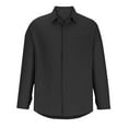 thumbnail image 4 of Dgankt Long Sleeve Shirts for Men Casual Fashion Whole Colored Turn-down Collar Button Long Sleeve Business Shirt Blouse,Size S-3XL, 4 of 6