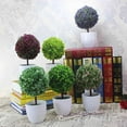 thumbnail image 1 of Adorno artificial en maceta con forma de bola de moda, topiario, planta falsa, bonsái, planta falsa, decoración del hogar, 1 of 7