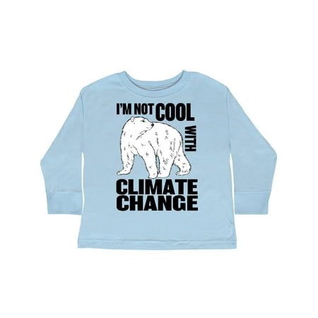 

Inktastic I m Not Cool with Climate Change Polar Bear Gift Toddler Boy or Toddler Girl Long Sleeve T-Shirt
