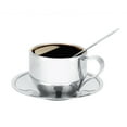 thumbnail image 4 of Tasse à café en acier inoxydable, tasse à café isolée tasse à thé à double paroi avec soucoupe cuillère ensemble vaisselle tasse à boire, 4 of 8