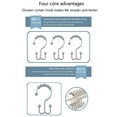 thumbnail image 3 of Partheme Shower Curtain Hooks,Rustproof Metal Shower Curtain Rings,Free Sliding Double Shower Hooks for Shower Curtain&Liners,Shower Curtain Hangers for Bathroom Shower Curtain Rods Curtains,Silver, 3 of 3