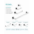 thumbnail image 3 of Kit Accesorios de Baño 4 Piezas Acero Inoxidable 304 Cromado Diseño Angular Barra 56cm Soporte Toalla Gancho Portapapel Maxims, 3 of 3