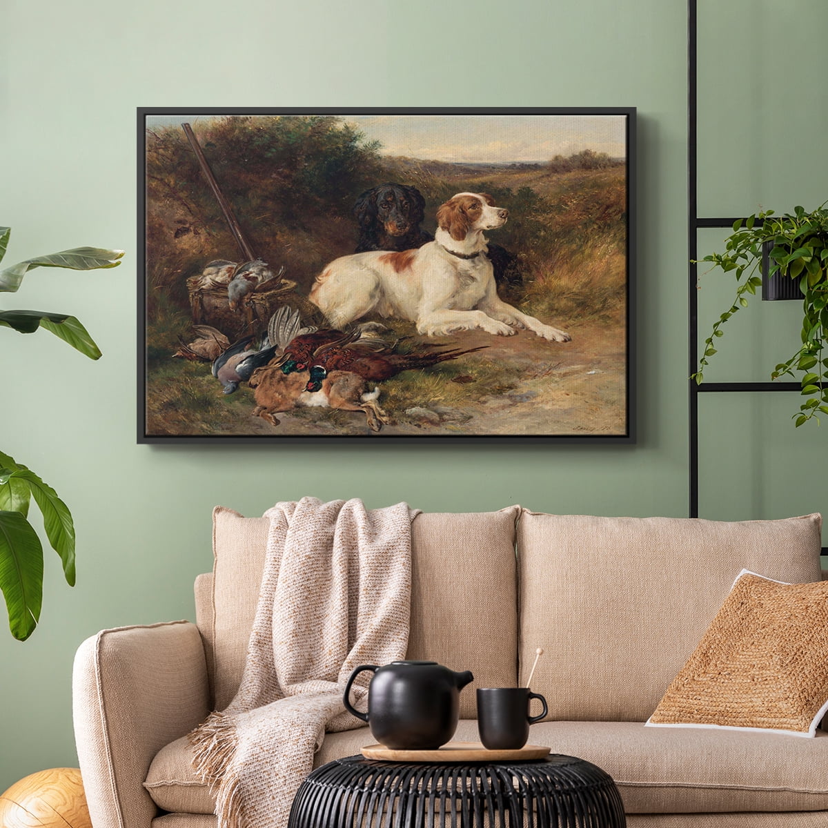 Vintage Animal Print-XIV By Wexford Home Framed in Black Wood Gallery Wrapped Canvas 27 in. x 41 in.