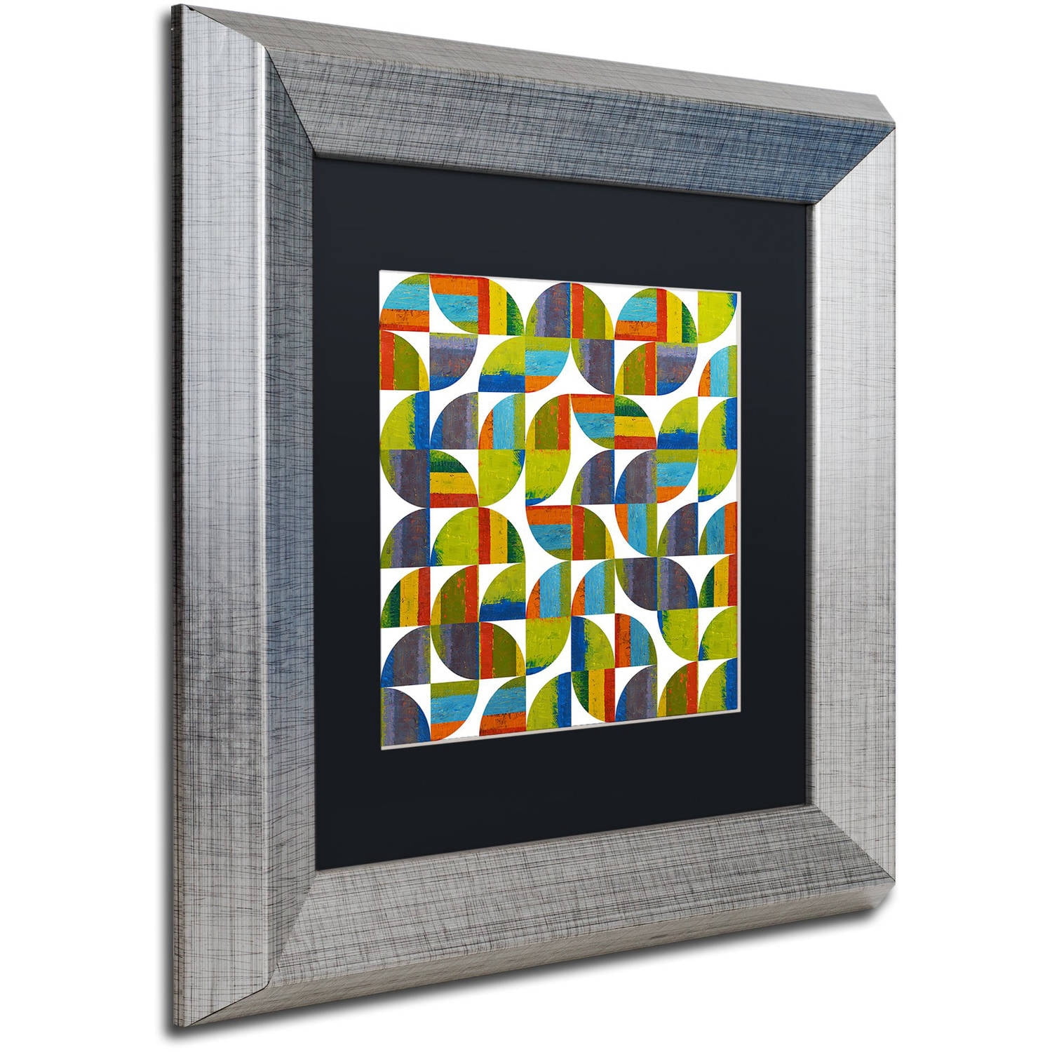 Trademark Fine Art "Quarter Rounds 8.0" Canvas Art by Michelle Calkins, Black Matte, Silver Frame