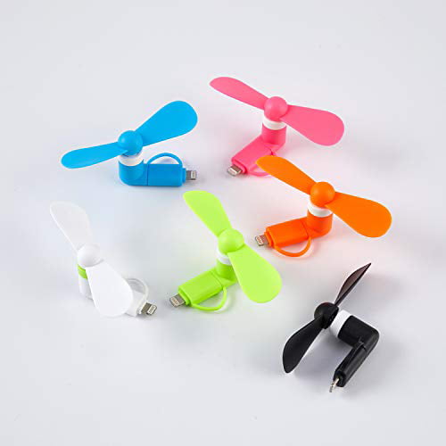 Mini Cell Phone Fan - Colorful and Powerful 2-in-1 Fan for iPhone/iPad/Android Smartphone/Tablet - Cell Phone Summer Accessories -（6 Colors 6PCS 