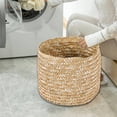 thumbnail image 3 of Cesta de almacenamiento tejida paja de trigo, cesta innovadora, acabado marrón natural rústico Stora, 3 of 5