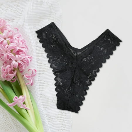 IDALL Thongs for Women Womens Underwear Thongs Woman Underwear Lingerie Thong Lace High Slit Fashion Seamless Thong Female Panties Women s Panties Thong Black XL