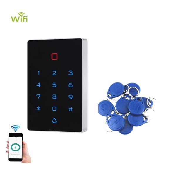 Clavier de Contrôle d'Accès par Carte Tactile Rétroéclairé Serrure de Porte Ouvre-Porte Étanche Ouverture à Distance Mot de Passe, Longue Durée