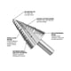 thumbnail image 2 of Broca escalonada Bosch SDC2 Turbo de acero de alta velocidad de 4,76 mm a 22,22 mm, 2 of 9